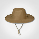 FWRD Dark Khaki Bush Hat – 100% Cotton Twill – Clip-Up Brim, Brass Eyelets & Studs, Cord with Slide Toggle | Usbandmore