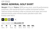 Mens Admiral Golf Shirt - USB & MORE