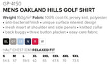 Mens Oakland Hills Golf Shirt - USB & MORE