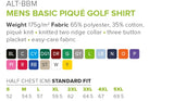 Mens Basic Pique Golf Shirt - USB & MORE