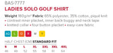Ladies Solo Golf Shirt - USB & MORE