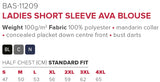 Ladies Short Sleeve Ava Blouse - USB & MORE