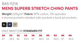 Mens Superb Stretch Chino Pants - USB & MORE