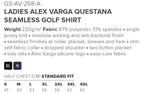 Ladies Alex Varga Questana Seamless Golf Shirt - USB & MORE