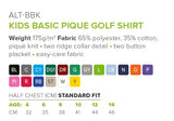 Kids Basic Pique Golf Shirt - USB & MORE