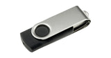 Black & Silver Swivel 16GB USB Carboard Box - USB & MORE